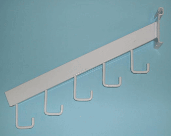 5 hook waterfall rectangular tube  for grid - 25 per box - White