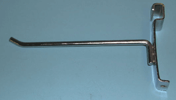 6" hook with 30 degree tip for grid - 100 per box - Chrome