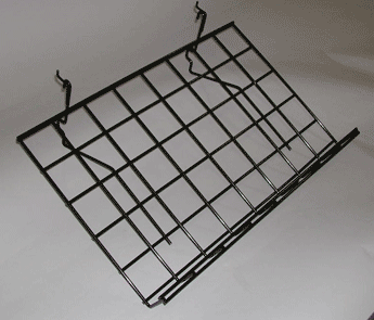 15"d x 24"l slant shelf with lip slatwall/gridwall - 5 per box - Black
