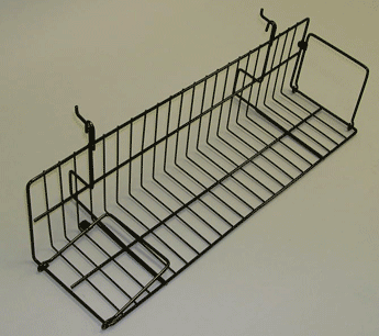 23-1/2"l video shelf gridwall/slatwall - 10 per box - Black