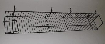 47-1/2"l video shelf gridwall/slatwall - 10 per box - Black