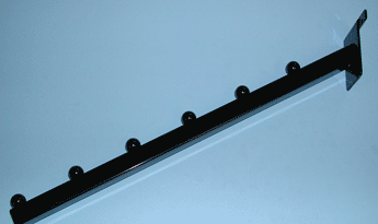 6 ball waterfall square tube for slatwall - 25 per box - Black