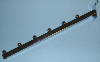 6 ball waterfall square tube for slatwall - 25 per box - Chrome