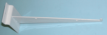 8" shelf bracket with lip for slatwall - 25 per box - White