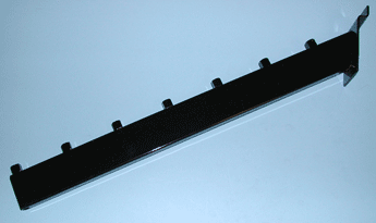 6 cube waterfall rectangular tube for slatwall - 25 per box - Black