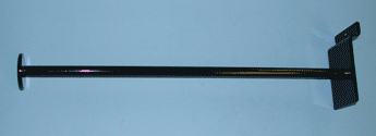 12" faceout round tube with 1-3/8" disc for slatwall - 25 per box - Black