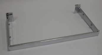 c-rail 12"d x 24"l rectangular tube for slatwall - 10 per box - Chrome