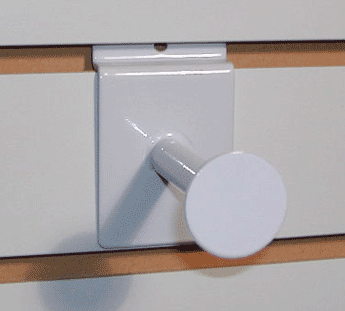 3" faceout round tube with 1-3/8" disc for slatwall - 25 per box - White