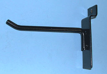 4" hook with 30 degree tip for slatwall - 100 per box - Black