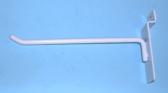 6" hook with 30 degree tip for slatwall - 100 per box - White