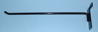 10" hook with 30 degree tip for slatwall - 100 per box - Black