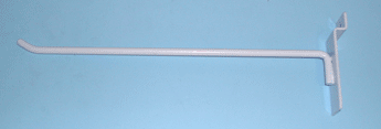 10" hook with 30 degree tip for slatwall - 100 per box - White