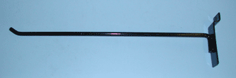 12" hook with 30 degree tip for slatwall - 100 per box - Black