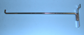 10" hook with 90 degree tip for slatwall - 100 per box - Chrome