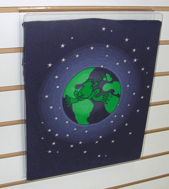 11-1/2"W x 14-1/2"H acrylic tshirt display with White insert for slatwall - 10 per box - Clear