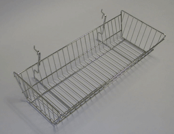 24"l x 10"d x 5"h basket gridwall/slatwall - 6 per box - Please choose a color.