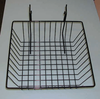 12"l x 12"d x 4"h basket gridwall/slatwall - 6 per box - Black