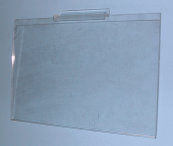 7"h x 11"w plexi cardholder for slatwall horizontal - 24 per box - Clear