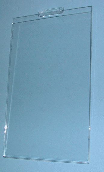 11"h x 8-1/2"w plexi cardholder for slatwall vertical - 24 per box - Clear