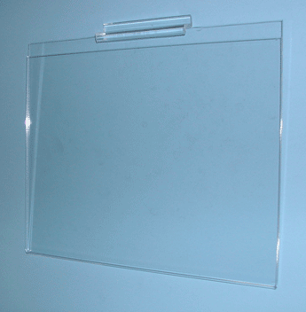 8-1/2"h x 11"w plexi cardholder for slatwall horizontal - 24 per box - Clear