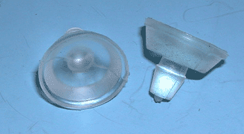 Clear cushion for shelf rest - 100 per box - Chrome