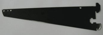 12" shelf or hangrail bracket for standard 1" slot 2" on center - 25 per box - Black