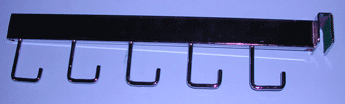 5 hook rect tube faceout for rectangular horizontal - 25 per box - Chrome