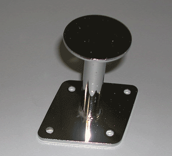 Dressing room hook rod with disc for wallmount - 50 per box - Chrome