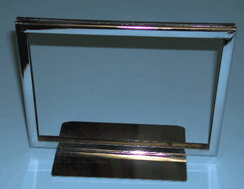 5-1/2"h x 7"w cardholder mitered corners flat base horizontal - 25 per box - Chrome