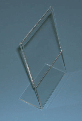 5-1/2"h x 3-1/2"w cardholder plexi slant back vertical - 72 per box - Clear