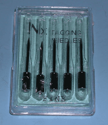 replacement needles for fine 9x tagging gun  pack of 5 - 50 per box - Chrome