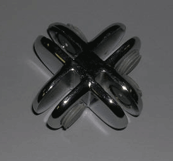 4 way metal cubbie clip for 3/16" tempered glass - 200 per box - Chrome