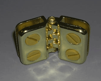 hinge metal cubbie clip for  3/16" tempered glass - 100 per box - Brass