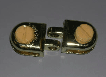 hasp cubbie clip for  3/16" tempered glass 2 pieces = 1 set - 200 per box - Brass