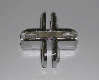 4 way adjustable metal cubbie clip  for 3/16" tempered glass - 200 per box - Chrome