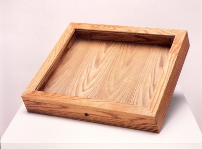 Wooden Glass Countertop Case With Flat Top