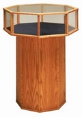 Wooden Glass Feature Case - Octagon