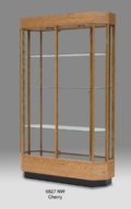 Wooden Wide Octagon Tall Glass Display Case